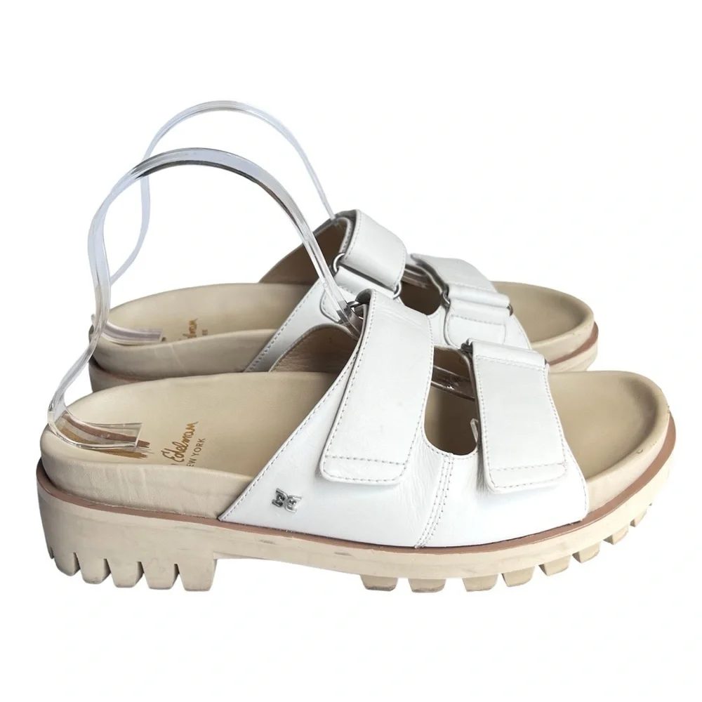 Sam Edelman Eliana Lug platform chunky slides platform white size 9 1/2 white